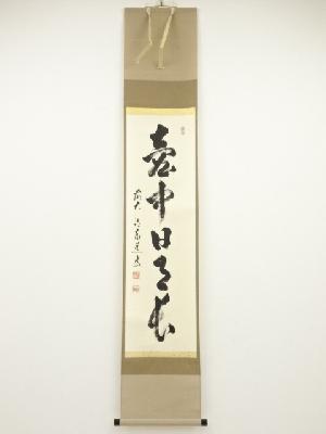 JAPANESE HANGING SCROLL / HAND PAINTED / CALLIGRAPHY / BY TAIDO ADACHI